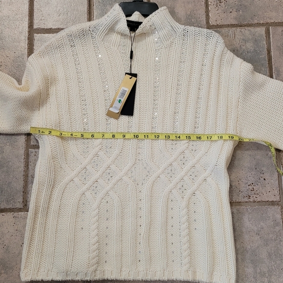 NWT Donna Karan Off White Knit Sweater sz L - Picture 9 of 14